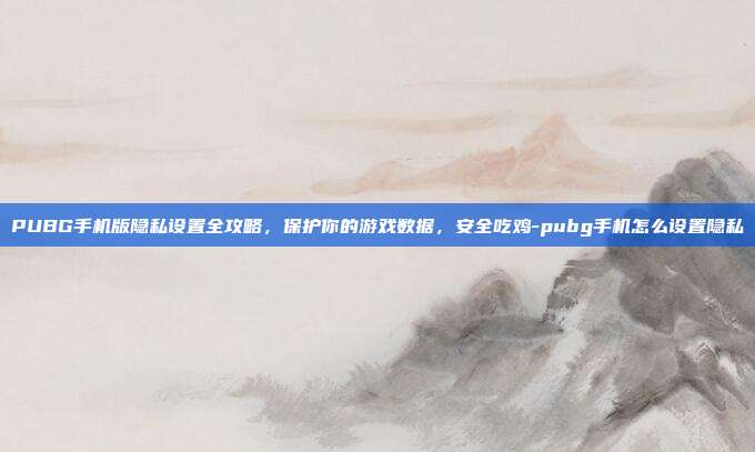 PUBG手机版隐私设置全攻略，保护你的游戏数据，安全吃鸡-pubg手机怎么设置隐私