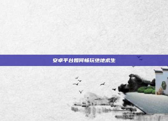 安卓平台如何畅玩绝地求生