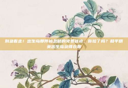 别急着走!出生岛那件被忽略的免费战袍,你捡了吗?和平精英出生岛获得衣服