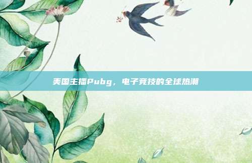 美国主播Pubg,电子竞技的全球热潮