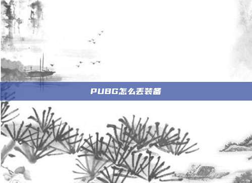 PUBG怎么丢装备