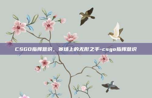 CSGO指挥意识,赛场上的无形之手-csgo指挥意识
