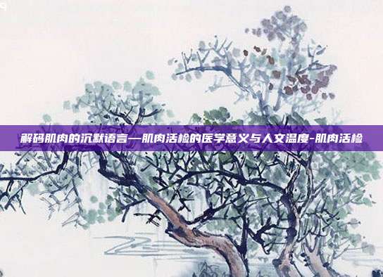 解码肌肉的沉默语言—肌肉活检的医学意义与人文温度-肌肉活检