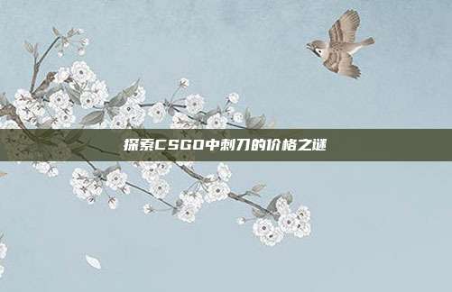 探索CSGO中刺刀的价格之谜
