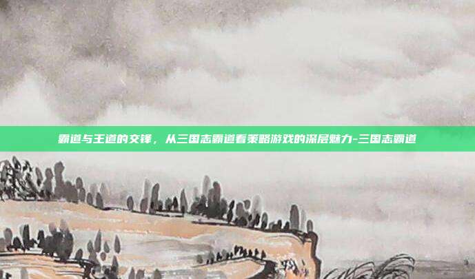 霸道与王道的交锋,从三国志霸道看策略游戏的深层魅力-三国志霸道