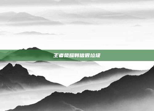 王者荣耀韩信很垃圾
