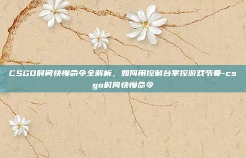 CSGO时间快慢命令全解析,如何用控制台掌控游戏节奏-csgo时间快慢命令