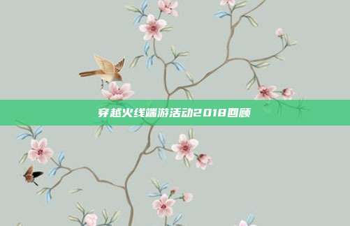 穿越火线端游活动2018回顾