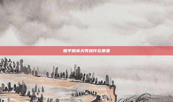 和平精英天秀操作在哪里