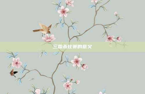 三国杀比赛的意义