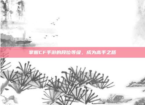 掌握CF手游的段位等级,成为高手之路