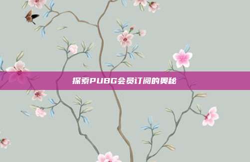 探索PUBG会员订阅的奥秘