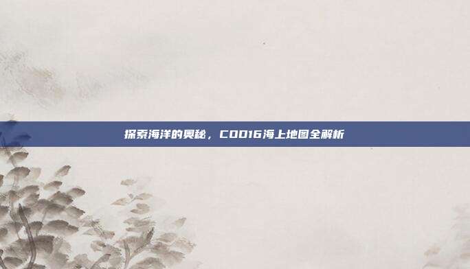探索海洋的奥秘,COD16海上地图全解析