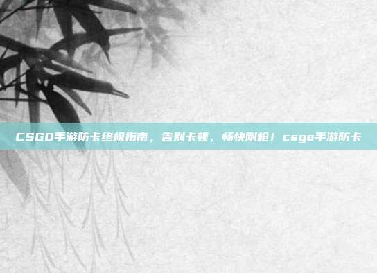 CSGO手游防卡终极指南,告别卡顿,畅快刚枪!csgo手游防卡