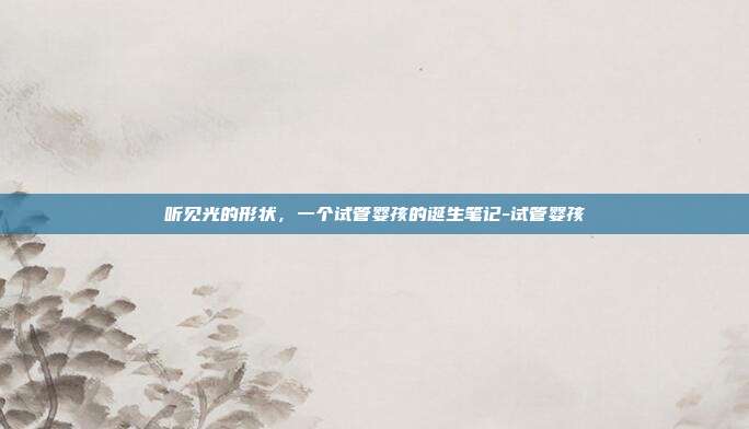 听见光的形状,一个试管婴孩的诞生笔记-试管婴孩
