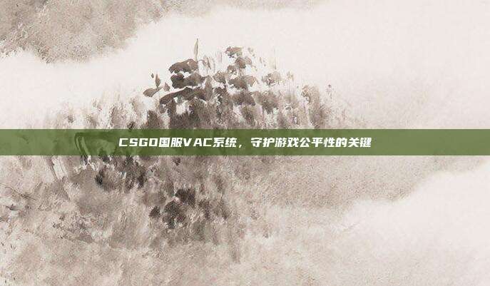 CSGO国服VAC系统,守护游戏公平性的关键