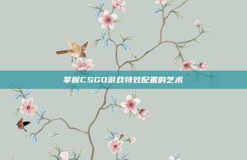 掌握CSGO游戏特效配置的艺术