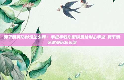 和平精英防御塔怎么调？手把手教你解锁最佳射击手感-和平精英防御塔怎么调