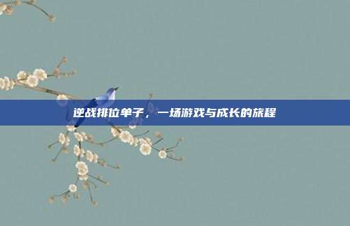 逆战排位单子,一场游戏与成长的旅程