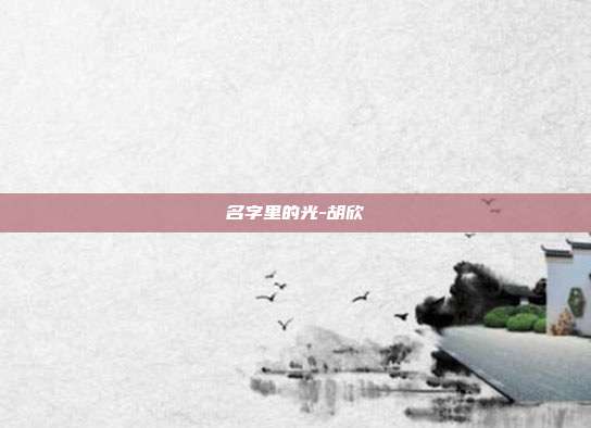 名字里的光-胡欣