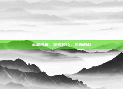 王者荣耀,掌握技巧,流畅对战