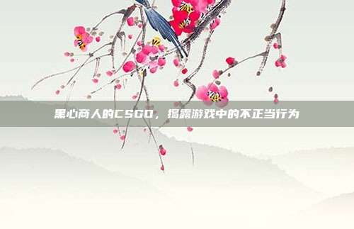 黑心商人的CSGO,揭露游戏中的不正当行为