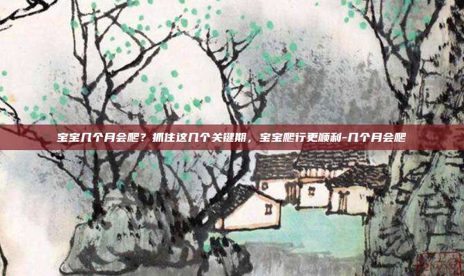 宝宝几个月会爬？抓住这几个关键期，宝宝爬行更顺利-几个月会爬