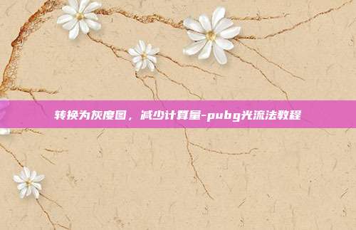 转换为灰度图，减少计算量-pubg光流法教程