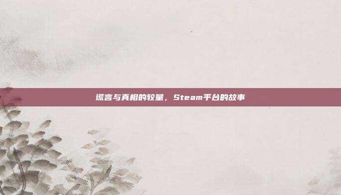 谎言与真相的较量,Steam平台的故事