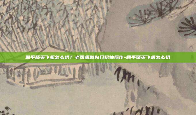 和平精英飞机怎么扔？老司机教你几招神操作-和平精英飞机怎么扔