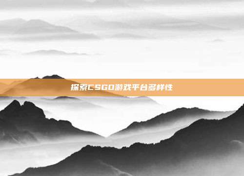 探索CSGO游戏平台多样性