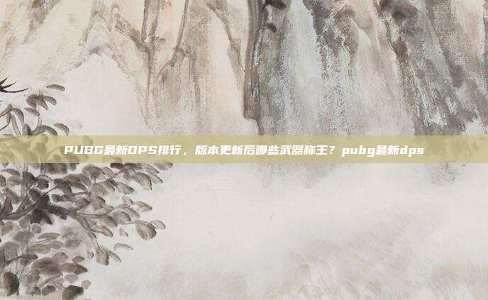 PUBG最新DPS排行，版本更新后哪些武器称王？pubg最新dps