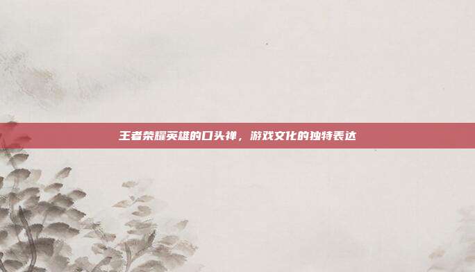 王者荣耀英雄的口头禅,游戏文化的独特表达
