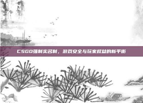 CSGO强制实名制,游戏安全与玩家权益的新平衡