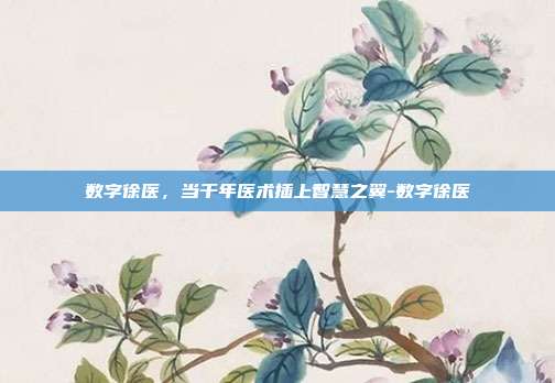 数字徐医,当千年医术插上智慧之翼-数字徐医
