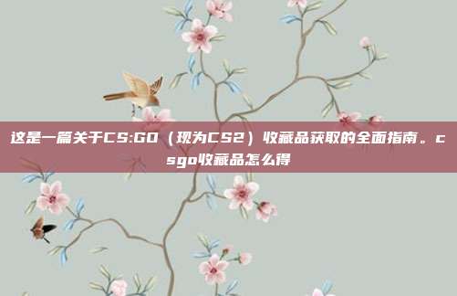 这是一篇关于CS:GO(现为CS2)收藏品获取的全面指南。csgo收藏品怎么得