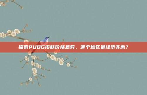 探索PUBG皮肤价格差异,哪个地区最经济实惠?