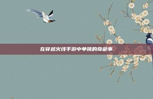 在穿越火线手游中单挑的奇葩事