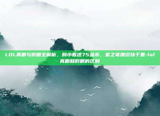 LOL真眼与假眼全解析，别小看这75金币，差之毫厘谬以千里-lol真眼和假眼的区别