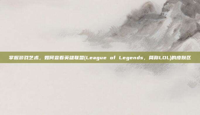 掌握游戏艺术,如何查看英雄联盟(League of Legends,简称LOL)的皮肤区