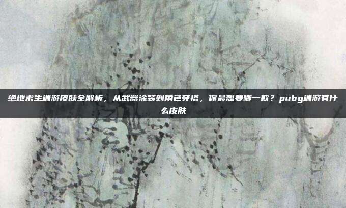 绝地求生端游皮肤全解析,从武器涂装到角色穿搭,你最想要哪一款?pubg端游有什么皮肤