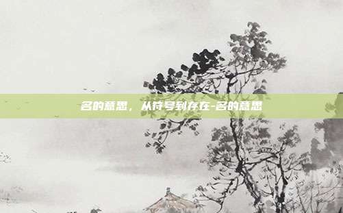 名的意思，从符号到存在-名的意思