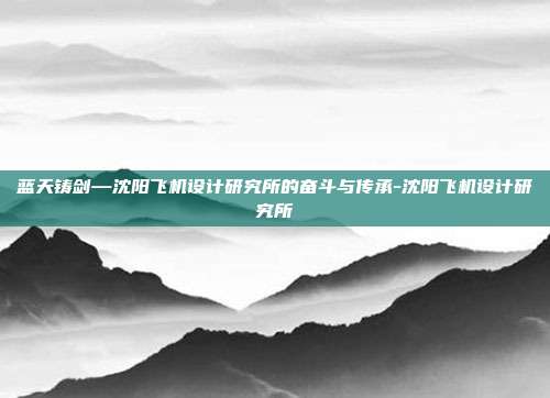 蓝天铸剑—沈阳飞机设计研究所的奋斗与传承-沈阳飞机设计研究所