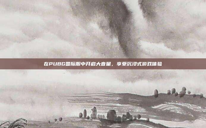 在PUBG国际服中开启大音量,享受沉浸式游戏体验