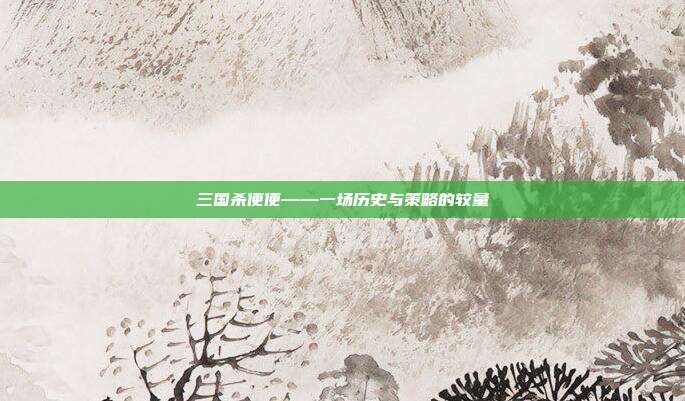 三国杀便便——一场历史与策略的较量