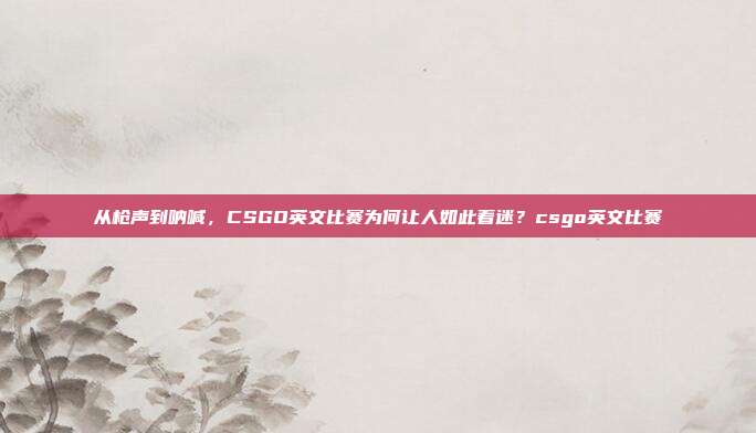 从枪声到呐喊，CSGO英文比赛为何让人如此着迷？csgo英文比赛