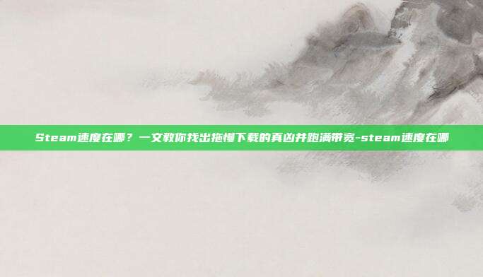 Steam速度在哪？一文教你找出拖慢下载的真凶并跑满带宽-steam速度在哪