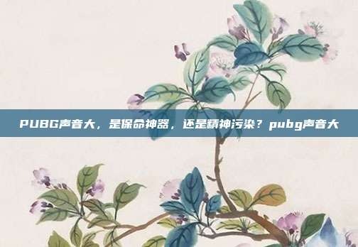PUBG声音大,是保命神器,还是精神污染?pubg声音大
