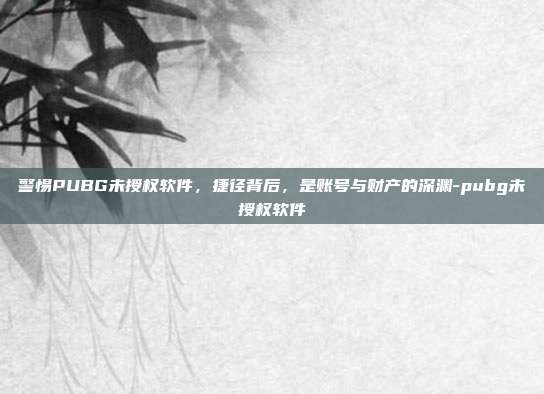 警惕PUBG未授权软件,捷径背后,是账号与财产的深渊-pubg未授权软件