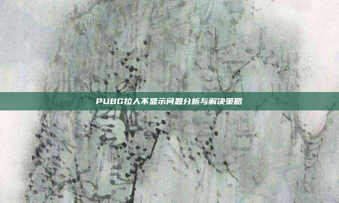 PUBG拉人不显示问题分析与解决策略
